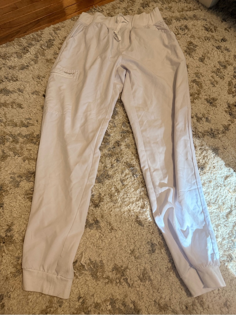 Women's Lightweight Drawstring Scrub Jogger Pants - White